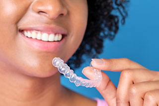 Invisalign aligners close up